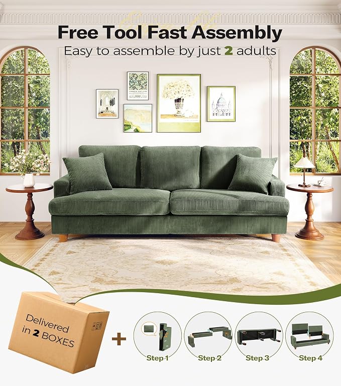 Kidirect 87in L Shaped Couch, Modular Sofa No Tool Assembly, Comfy Sectional - Image 9