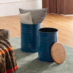 Glitzhome Rustic Storage Ottoman Seat Stool, Farmhouse Nesting End Table - Image 10