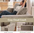 140" Sectional Cloud Couch for Living Room, Modular Floor Deep-Seat Sofa - Image 6