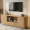 64" Fluted TV Stand for TVs up to 75 inch, Entertainment Center by Rumiiro