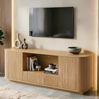 64" Fluted TV Stand for TVs up to 75 inch, Entertainment Center by Rumiiro