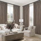 96 Inches Long Pleated Sheer Curtains, Dark Linen Blended Light Filtering - Image 6