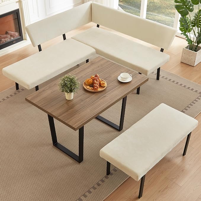 HIPIHOM 3-Piece Corner Dining Table Set - Image 2
