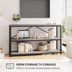 LVB Farmhouse Entryway Table, Metal Wood Console Table - Image 7