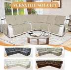 HDCAXKJ Reclining Sectional Couch Covers L Shape Recliner Sofa Middle Console - Image 5