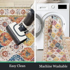 HEBE Hallway Runner Rug 2'x6', Washable Non Slip Kitchen Rug Runner | Soft Boho - Image 4