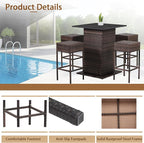 Tangkula 5 Piece Outdoor Rattan Bar Set, Patio Bar Furniture - Image 5