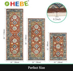 HEBE Boho Kitchen Rugs Set of 3, Non Slip Washable Kitchen Mats - Image 2