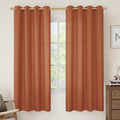 Terracotta 72 Inch Linen Curtains by LAMIT