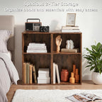 YAHARBO 2 Cube Bookshelf, Horizontal Book Shelf, Small Cubby Bookcase - Image 7