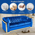 DAMAIFROM Mid Century Modern Chesterfield Sofa Couch, 5 Seat Tufted Sofas - Image 3