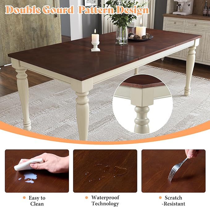 AMERLIFE 6-Piece Farmhouse Dining Table Set - Image 4