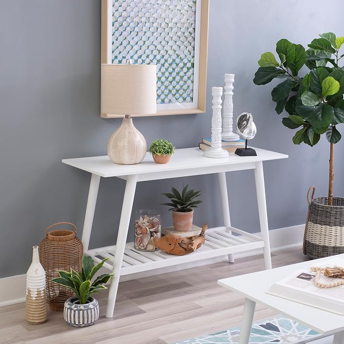 Linon Melissa White Mid Century Console Table - Image 13