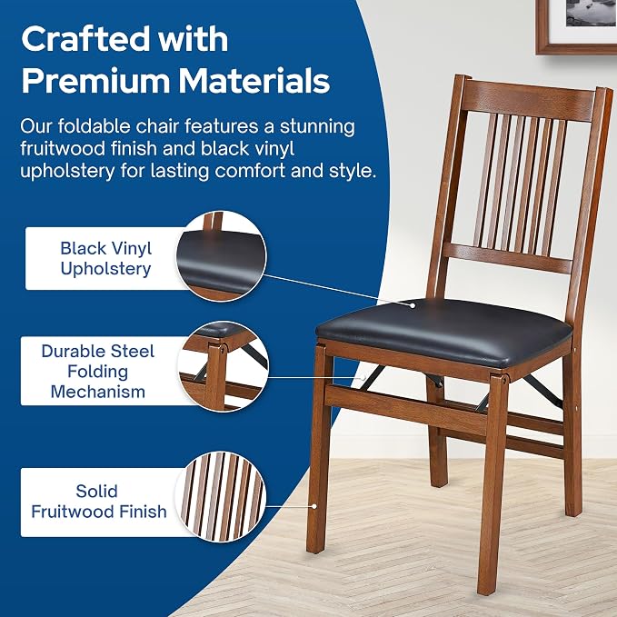 MECO Stakmore True Mission Wooden Folding Chairs - Image 4