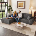 95" Cloud Sectional Couch with L-Shape Chaise, Modular Comfy Sofa Chaise Longue by ODUWA