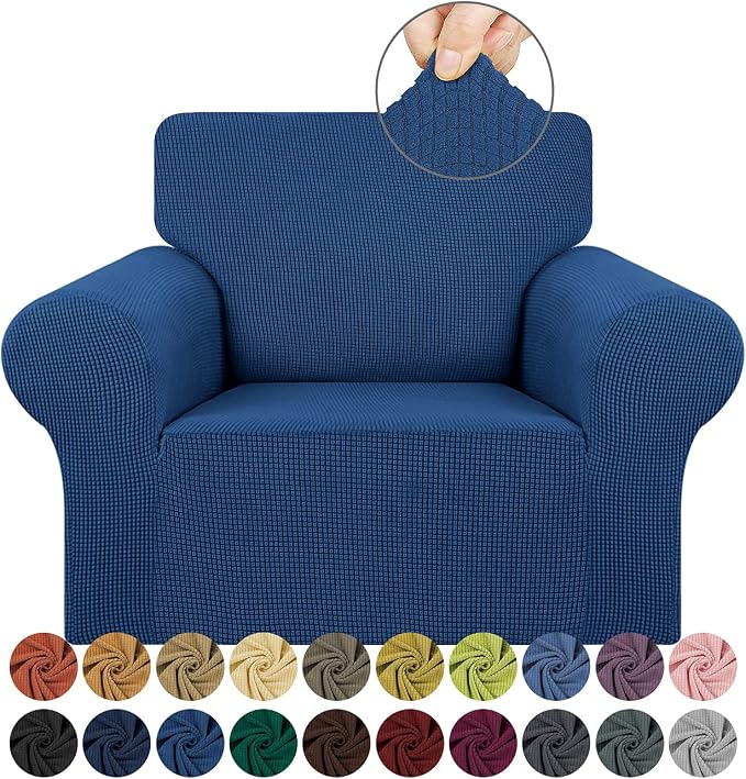 Stretch Chair Sofa Slipcover, Single Couch Cover, Classic Blue | 1-Piece by KEKUOU
