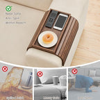 GEHE Bamboo Sofa Arm Tray, Foldable Couch Arm Tray Side Table, Anti-Falling - Image 5