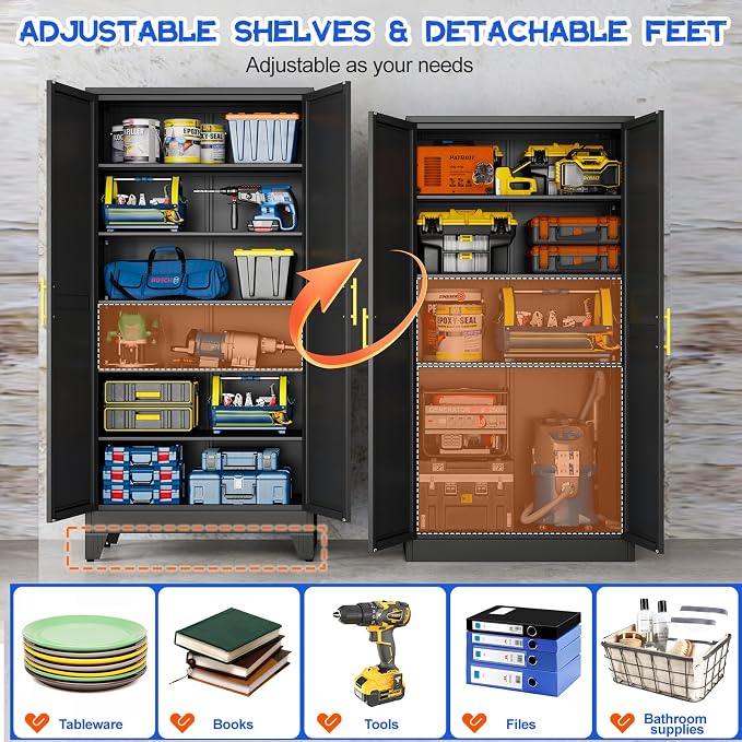 GAIOUS 75.2" Tall Metal Storage Cabinet - Image 5
