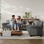 LINSY HOME Modular Sectional Sofa, 5-Seat Corduroy Modern Cloud Couch - Image 3