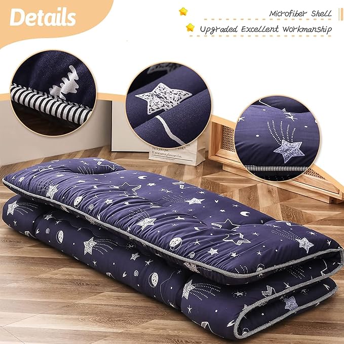 MAXYOYO Navy Star Futon Mattress Japanese Floor Mattress Tatami Floor Mat - Image 4