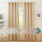 NICETOWN Living Room Curtains 84 inch Long Linen Blend, Grommet Privacy Added by NICETOWN