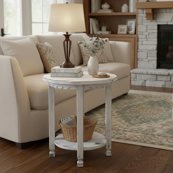 Alaterre Furniture Country Cottage Rustic Farmhouse Nightstand – 20-Inch Side - Image 2