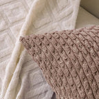 Set of 4 Light Brown Decorative Throw Pillow Covers 24x24 Inch Corduroy Pillow - Image 5