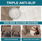 Turquoize 100% Waterproof Wing Chair Cover Wing Armchair Slipcovers Chair Couch - Image 4
