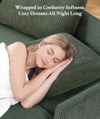 Welzona 47.2" Convertible Sofa Bed Couch, Comfy Corduroy Loveseat Sleeper Sofa - Image 3