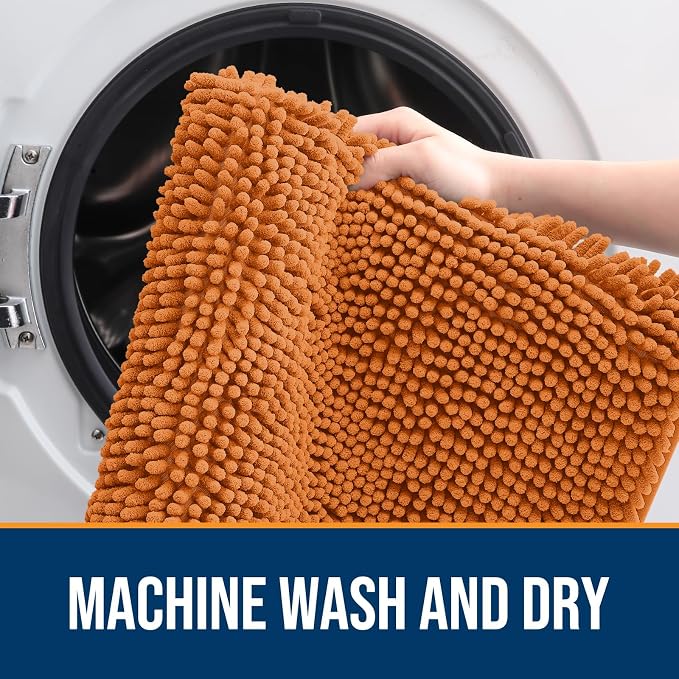 OLANLY Dog Door Mat for Muddy Paws 48x30, Super Absorbent Chenille Mud Mat | - Image 5