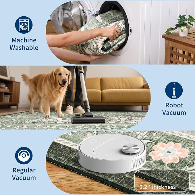 GarveeHome Sage Green 2x3 Door Mat Indoor Rugs - Image 6