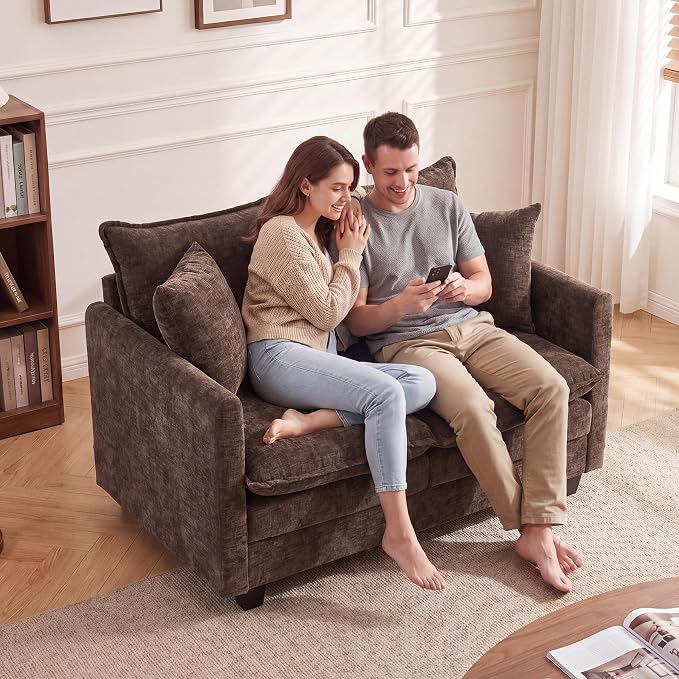 Loveseat Sofa Cloud Sofa Couch 50'', Modern Loveseats 2 Seat Couch 27" Deep Seat - Image 3