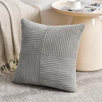 Fancy Homi 2 Packs Grey Big Decorative Throw Pillow Covers 24x24 Inch - Image 2