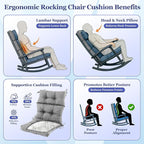 Rocking Chair Cushion, Waterproof and Fade-Resistant Adirondack Rocker Cushions - Image 3