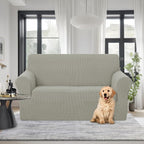 U-NICE HOME Loveseat Cover Stretch Couch Cover Sofa Slipcover, Taupe | 2 - Image 2