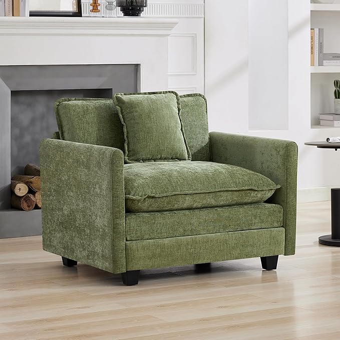WUTUTUEE 41'' Modern Chenille Oversized Chair, Upholstered Accent Living Room by WUTUTUEE