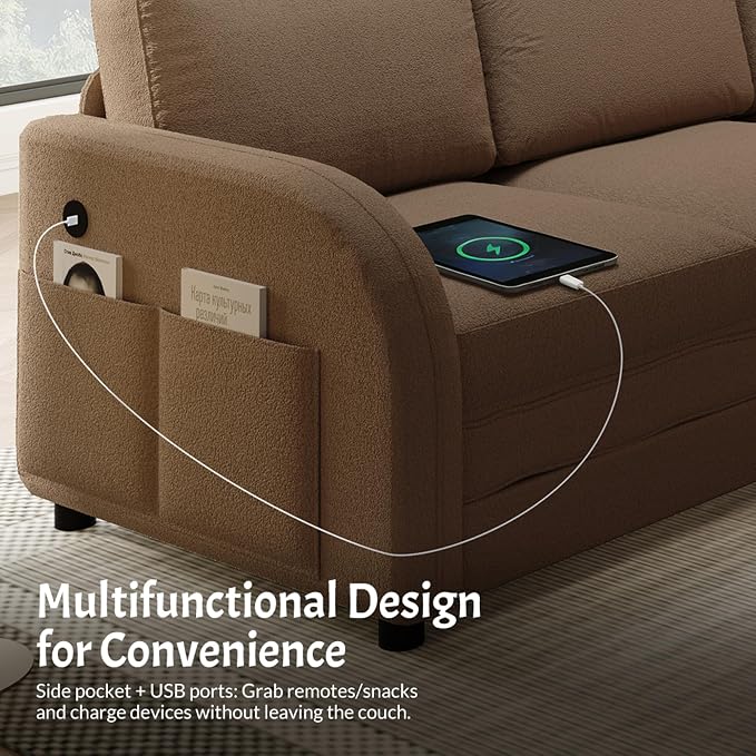 King Size Sleeper Sofas Convertible Couches, Oversized 6-Seat Sectional Sofa - Image 7