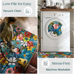 3x5 Flower Entry Rug, Washable Indoor Outdoor Mats - Image 6
