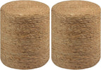Wimarsbon Round Pouf Ottomans, Handwoven Natural Water Hyacinth Seagrass Pouffe by Wimarsbon