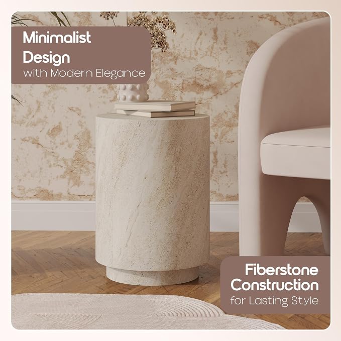 LeisureMod 14” Wide Round Side Table in Fiberstone - Image 7