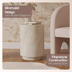 LeisureMod 14” Wide Round Side Table in Fiberstone - Image 7