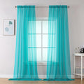 2 Panels Sheer Window Curtain Panels 96" Length by OVZME