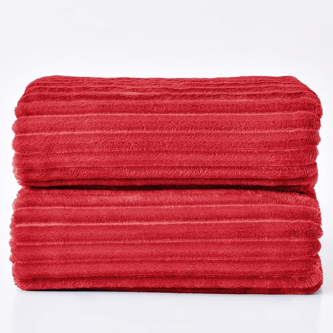 BEDELITE 3D Ribbed Jacquard Red King Size Blankets - Image 9