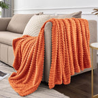 BEDELITE 3D Ribbed Burt Orange Fall Throw Blanket - Image 9