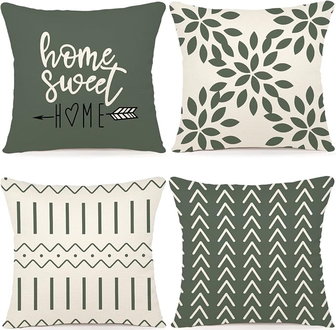 YCOLL Pillow Covers 18x18 Set of 4, Modern Sofa Throw Pillow Cover, Decorative by PillowCoversExpert