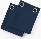 Blackout Curtains 52 x 63 inch/Navy Blue Curtains Set of 2 Panels/Thermal - Image 9