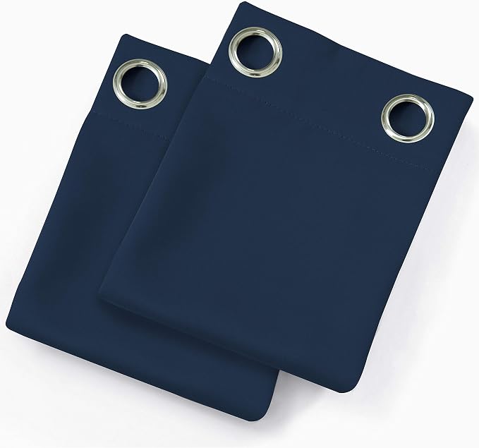 Navy Blue Blackout Curtains/52 x 72 Inch/Set of 2 Panels Room Darkening Curtains - Image 9
