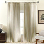 Pinch Pleated Linen Curtains 100% Blackout 108 Inches Long by AUSSPVOCT