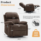 Korser Recliner Chair, 360 Swivel Rocker Chair - Image 2