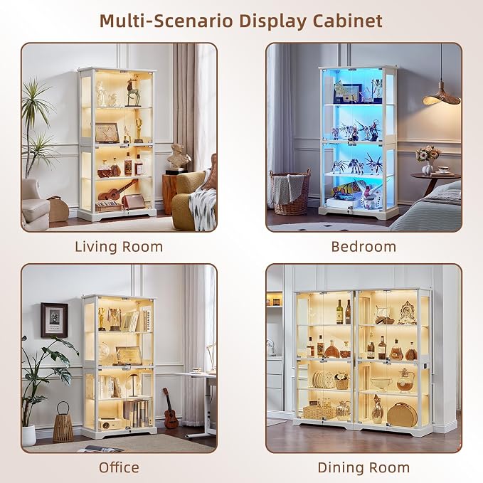 LELELINKY Farmhouse Display Cabinet Set of 2 - Image 9